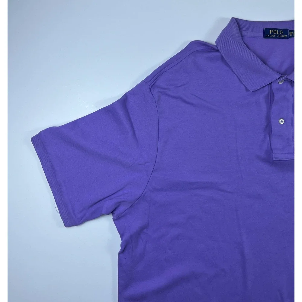 Polo Ralph Lauren Mens 3XB Purple Short Sleeve Cotton Polo Shirt Pony Logo